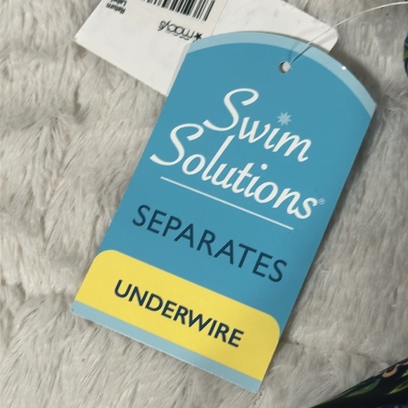 Swim Solutions Tankini Top Swimsuit size 10 Boho Paisley V Neck Underwire NEW - Picture 7 of 16